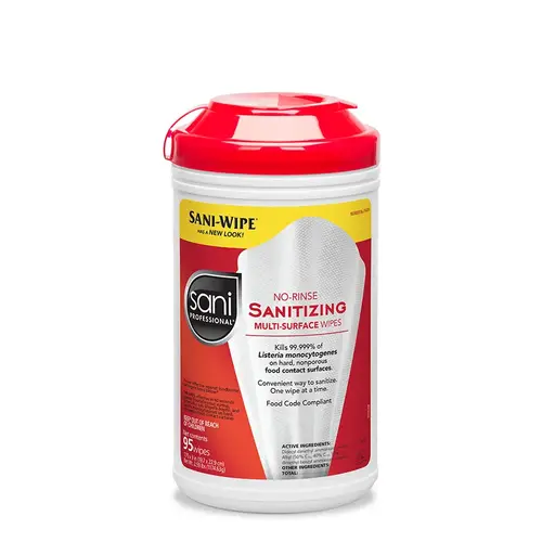 Sani Professional/Nice Pak Sanitizing Wipes 95 Count No Rinse, 95 Count